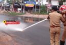 ദേശീയപാതയില്‍ കൊയിലാണ്ടിയില്‍ ഡീസല്‍ റോഡില്‍ ലീക്കായതിനെ തുടര്‍ന്ന് ബൈക്ക് തെന്നി വീണു