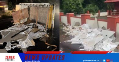 ദേശീയപാതയില്‍ മൂടാടി നിയന്ത്രണം വിട്ട ലോറി മറിഞ്ഞ് അപകടം