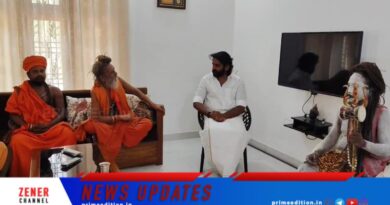 എൻ ഡി എ സ്ഥാനാർത്ഥി പ്രഫുൽ കൃഷ്ണനെ അനുഗ്രഹിക്കാൻ നാഗസന്യാസിമാരും അഘോരിസന്യാസിയും എത്തി.