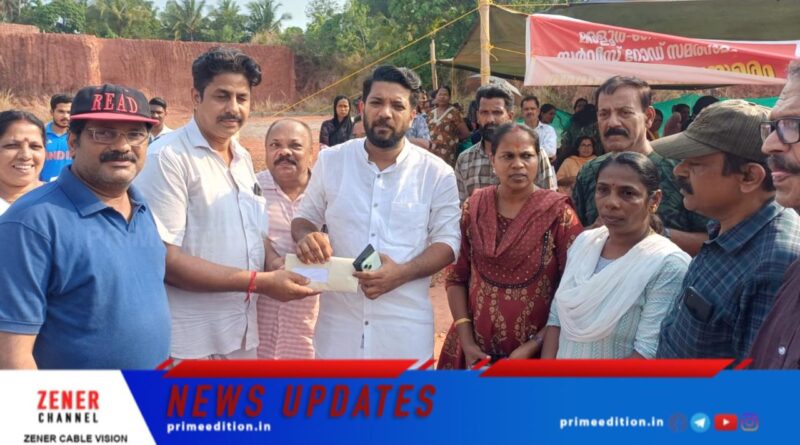 മരളൂരിലെ സമരപന്തൽ ഷാഫി പറമ്പിൽ എം.പി. സന്ദർശിച്ചു