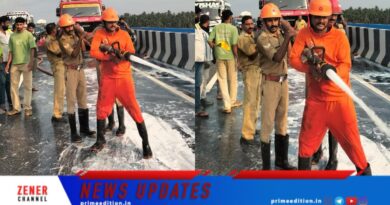 റോഡിൽ പെയിന്റ് ഒഴുകി ഗതാഗതം തടസ്സപ്പെട്ടു