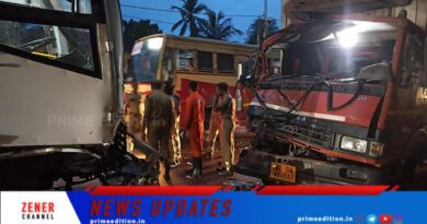 ദേശീയപാതയിൽ കെഎസ്ആർടിസി ബസ്സും ലോറിയും കൂട്ടിയിടിച്ച് അപകടം