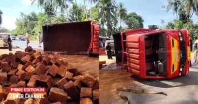ദേശീയപാതയിൽ കൊയിലാണ്ടിയില്‍ ലോറി മറിഞ്ഞ് അപകടം; ഡ്രൈവർക്ക് പരിക്ക്