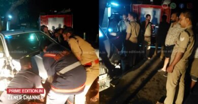 കുറുവങ്ങാട് അക്വഡേറ്റിന് സമീപം കാർ വൈദ്യുതി പോസ്റ്റിലിടിച്ച് അപകടം