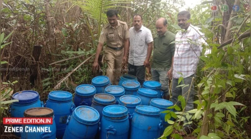 കീഴരിയൂരിൽ 800 ലിറ്റർ വാഷ് പിടികൂടി; കൊയിലാണ്ടി എക്സൈസ് അബ്കാരി കേസ് രജിസ്റ്റർ ചെയ്തു
